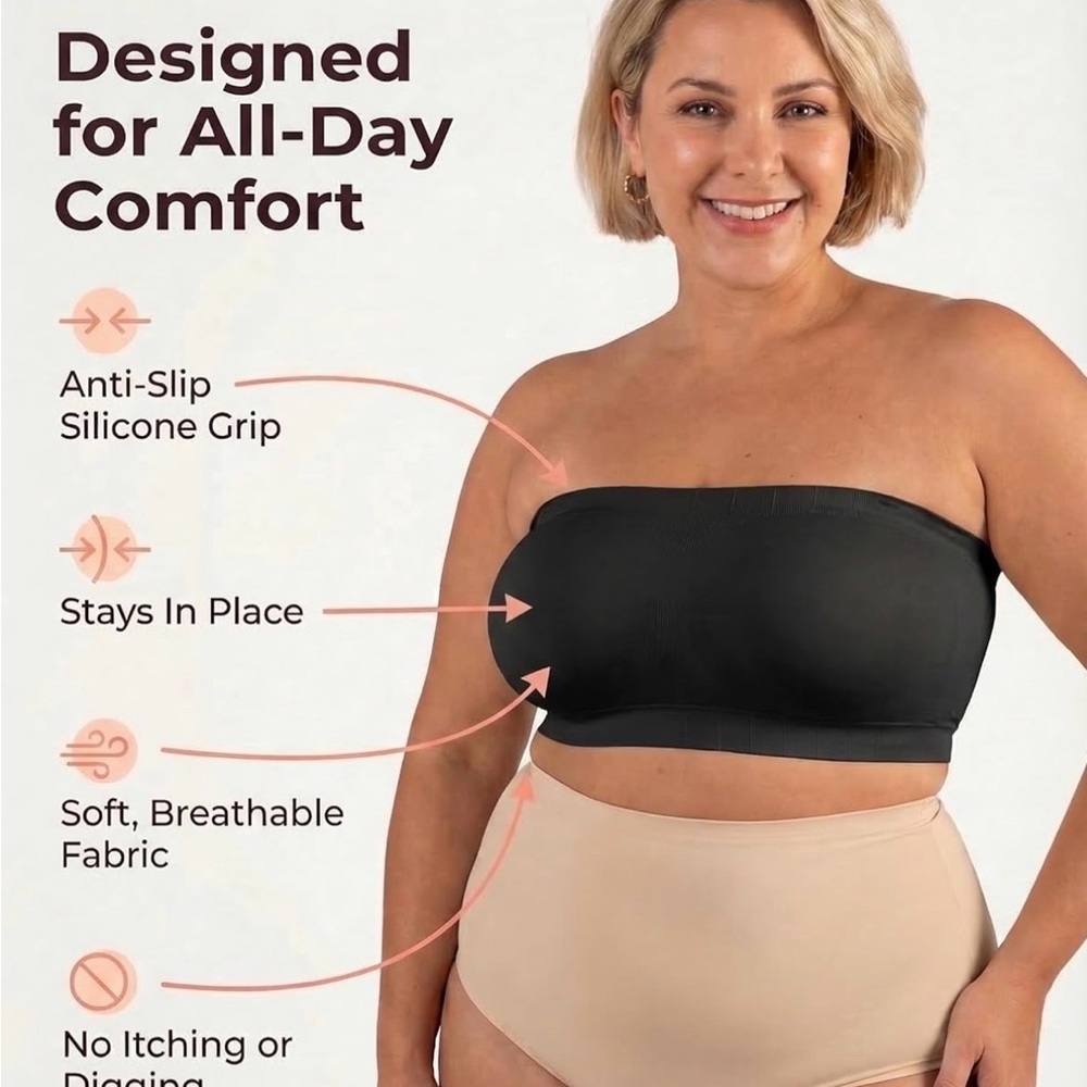 NWOT Shapermint Black Wireless Seamless Bralette with Detachable Straps - Picture 6 of 10